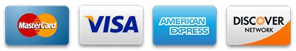 Accepted cards: Mastercard, Visa, American Express, Discover